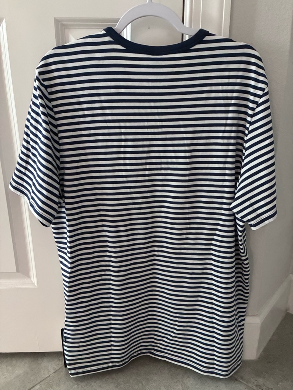 Lululemon Navy and White Striped Short Sleeve Crew - Picture 4 of 4
